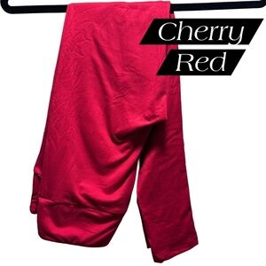 NWOT LulaRoe OS Soft Leggings One Size  2-10 Small-Large Cherry/Raspberry Red